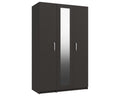 Arden Graphite Grey High Gloss 3 Door Robe With Mirror