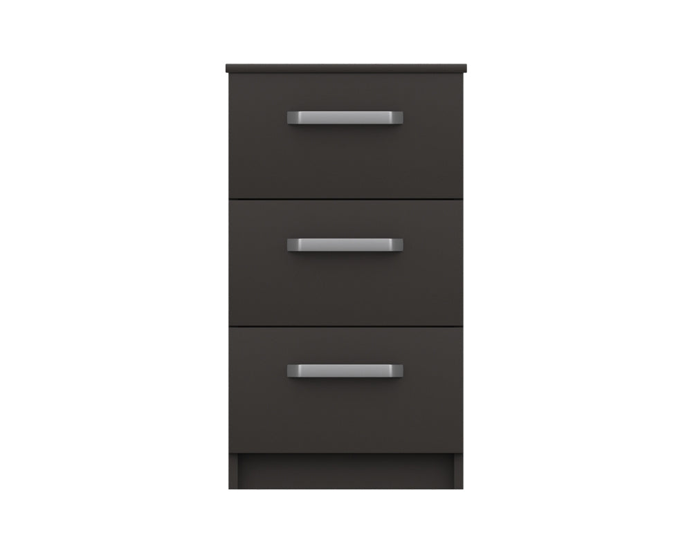 Arden Graphite Grey High Gloss 3 Drawer Bedside
