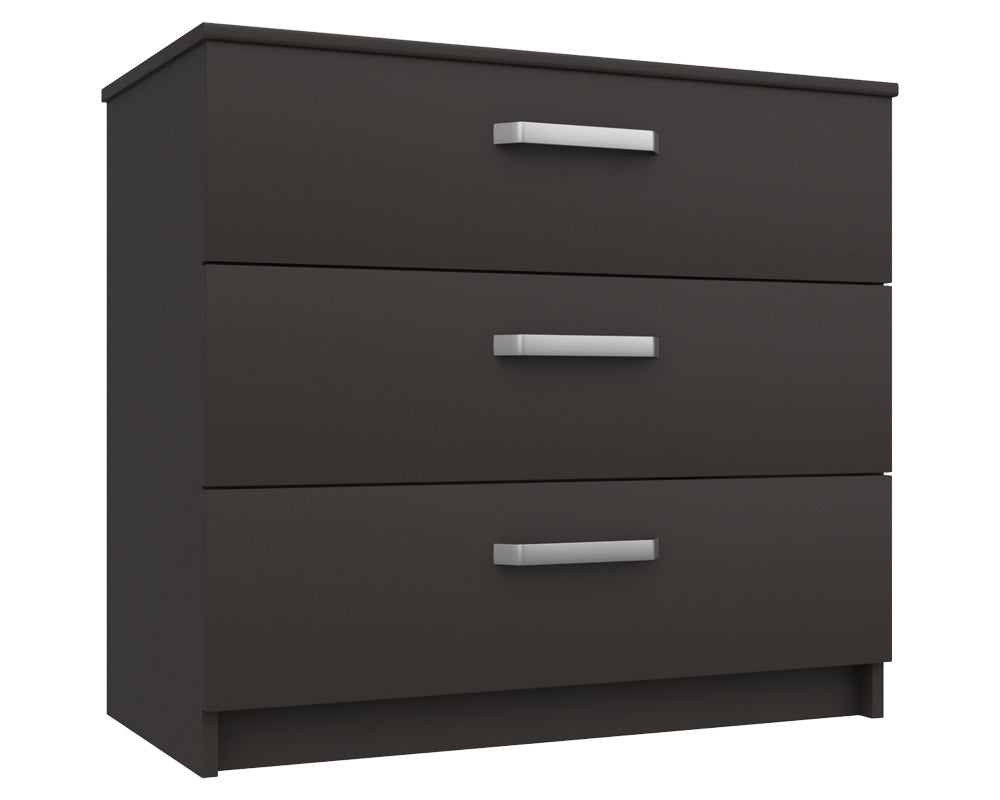 Arden Graphite Grey High Gloss 3 Drawer Chest