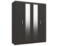 Arden Graphite Grey High Gloss 4 Door Robe With Mirrors
