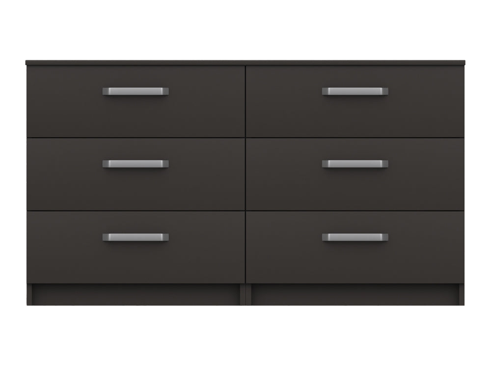 Arden Graphite Grey High Gloss 3 Drawer Double Chest