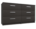 Arden Graphite Grey High Gloss 3 Drawer Double Chest