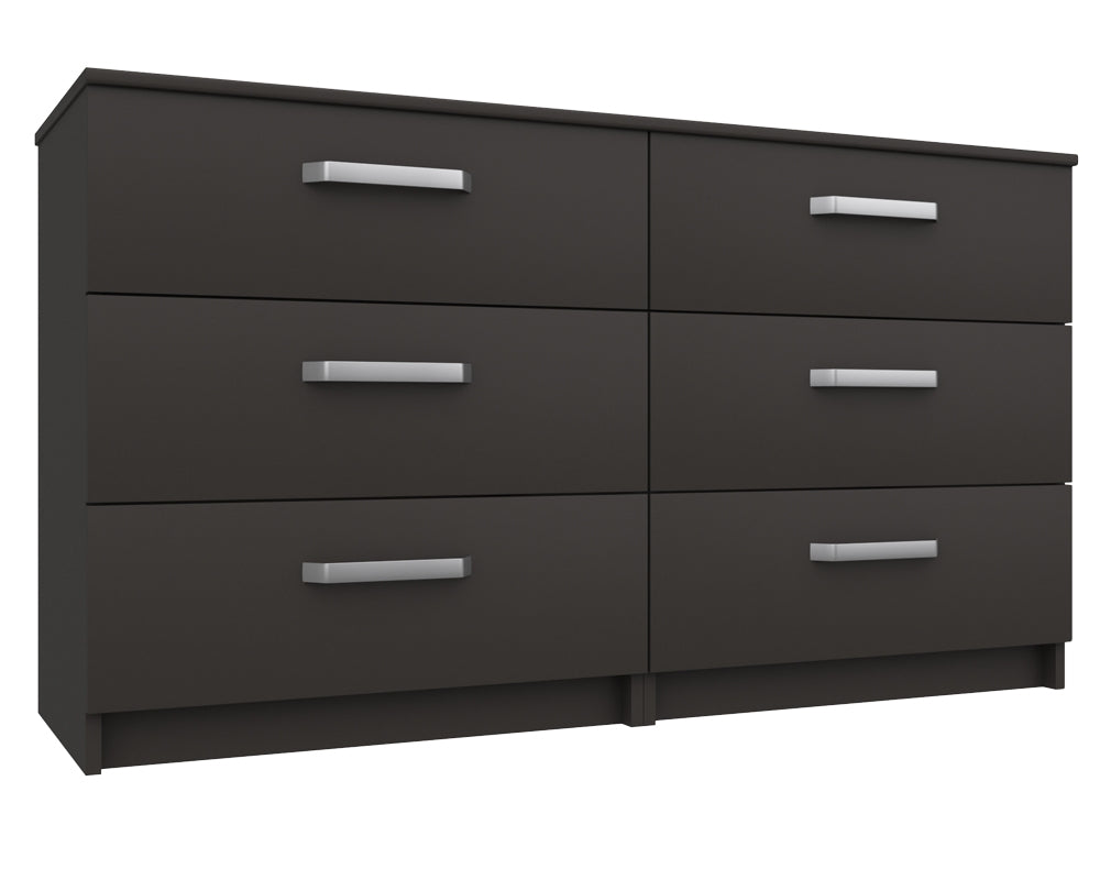 Arden Graphite Grey High Gloss 3 Drawer Double Chest