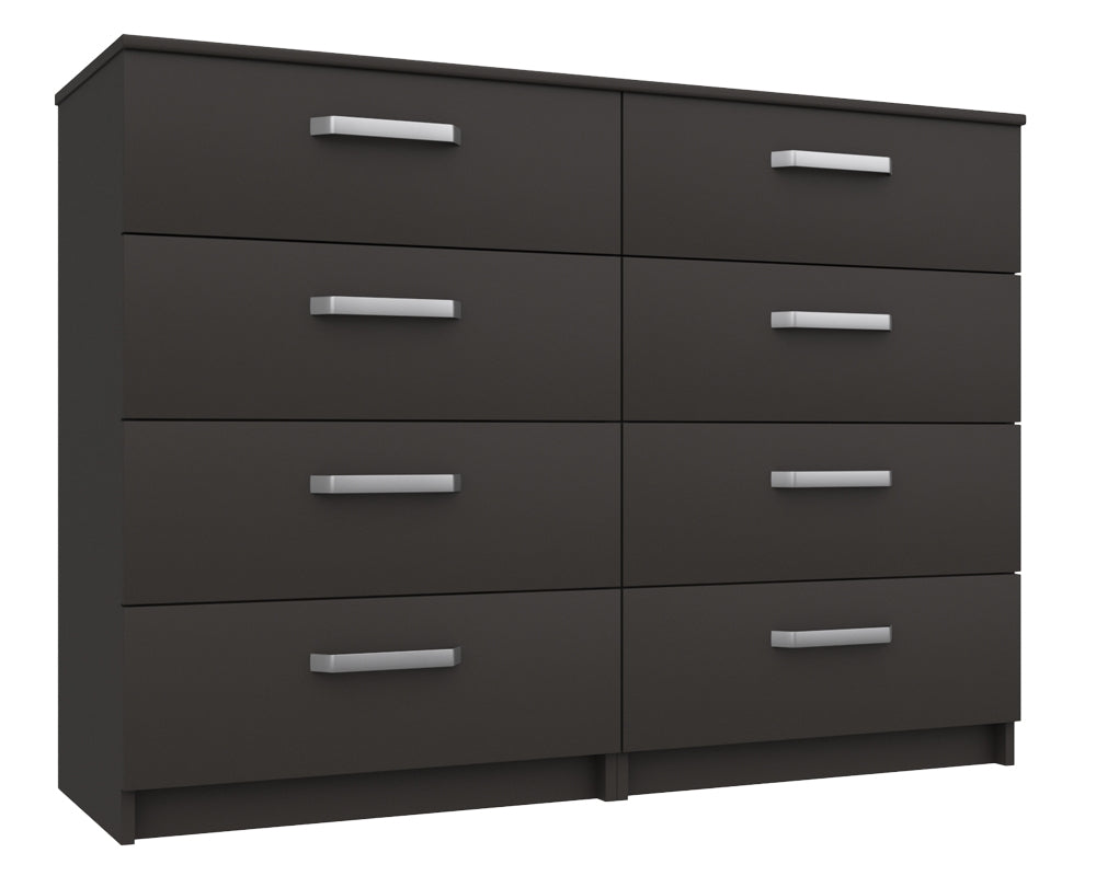 Arden Graphite Grey High Gloss 4 Drawer Double Chest