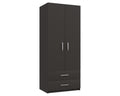 Arden Graphite Grey High Gloss 2 Door Combi Robe