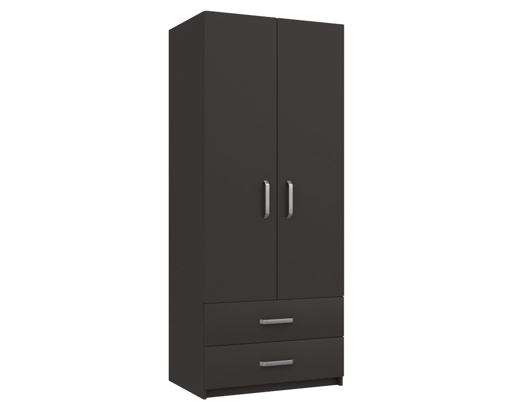 Arden Graphite Grey High Gloss 2 Door Combi Robe