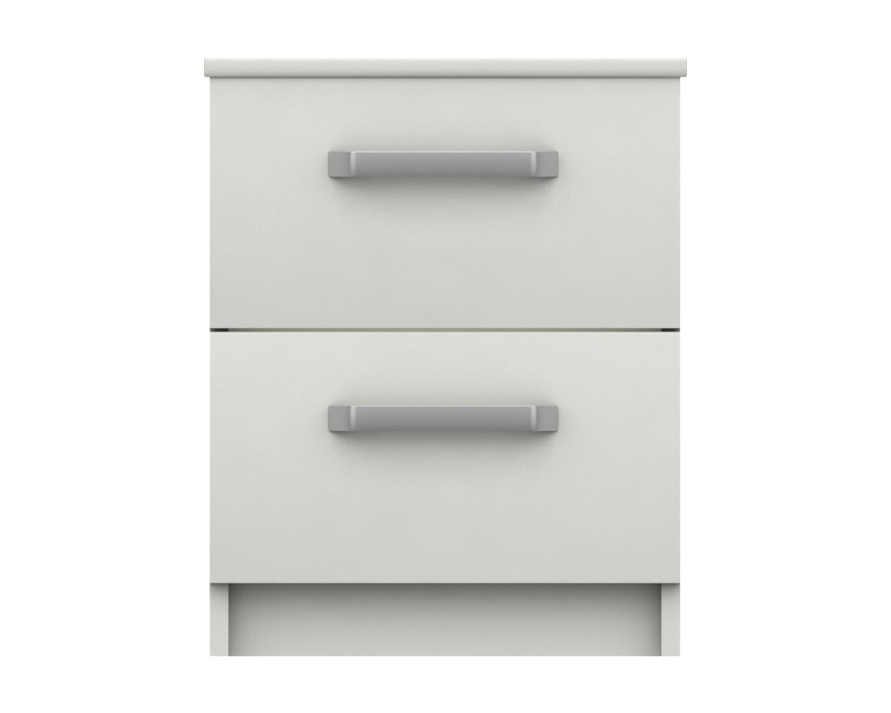 Arden White High Gloss 2 Drawer Bedside