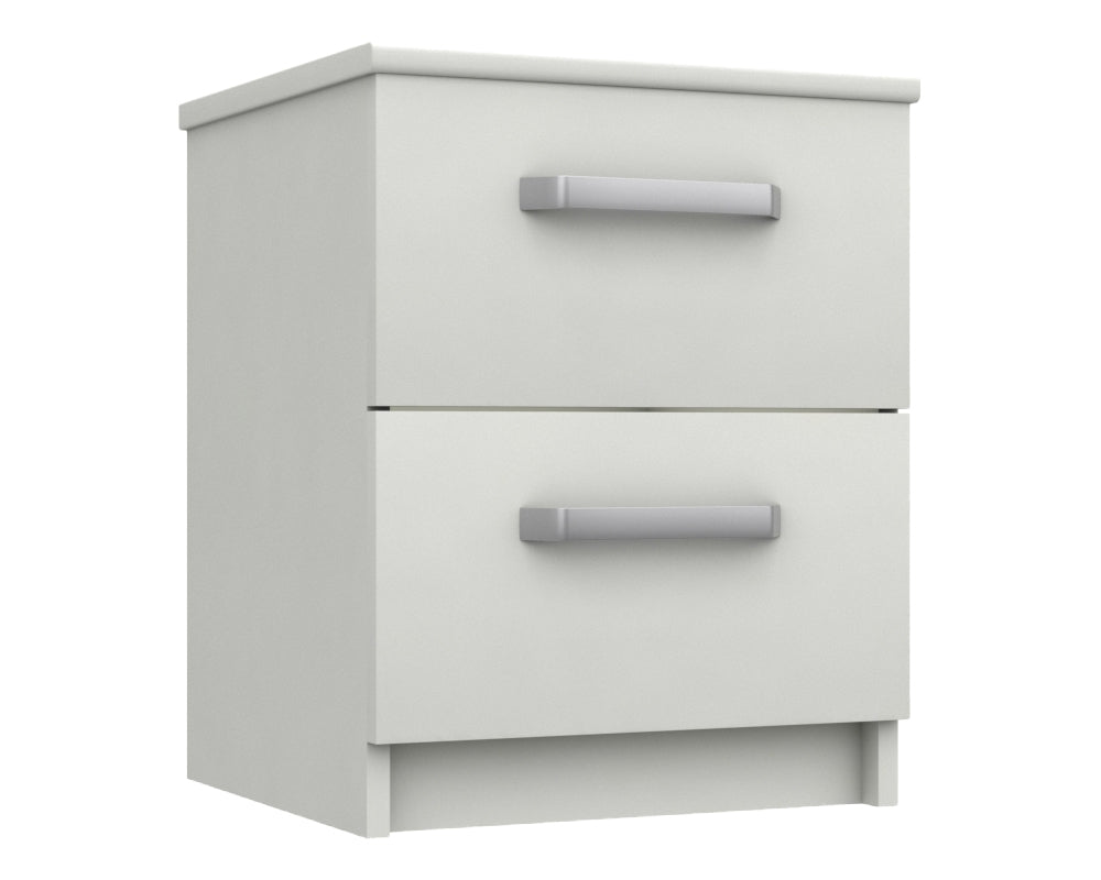 Arden White High Gloss 2 Drawer Bedside