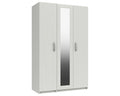 Arden White High Gloss 3 Door Robe With Mirror