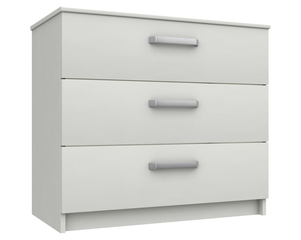 Arden White High Gloss 3 Drawer Chest