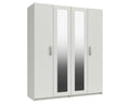 Arden White High Gloss 4 Door Robe With Mirrors
