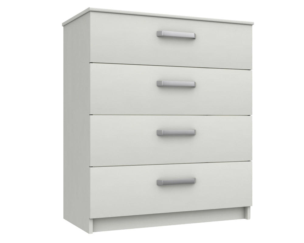 Arden White High Gloss 4 Drawer Chest