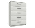 Arden White High Gloss 5 Drawer Chest
