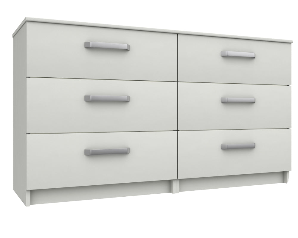 Arden White High Gloss 3 Drawer Double Chest