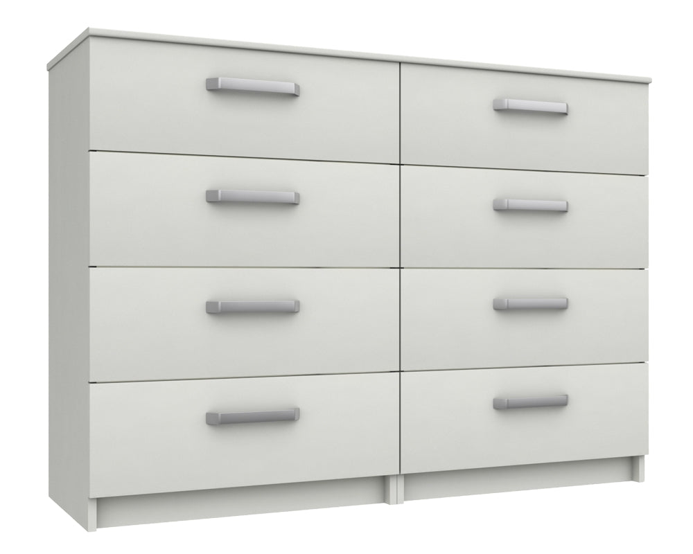 Arden White High Gloss 4 Drawer Double Chest