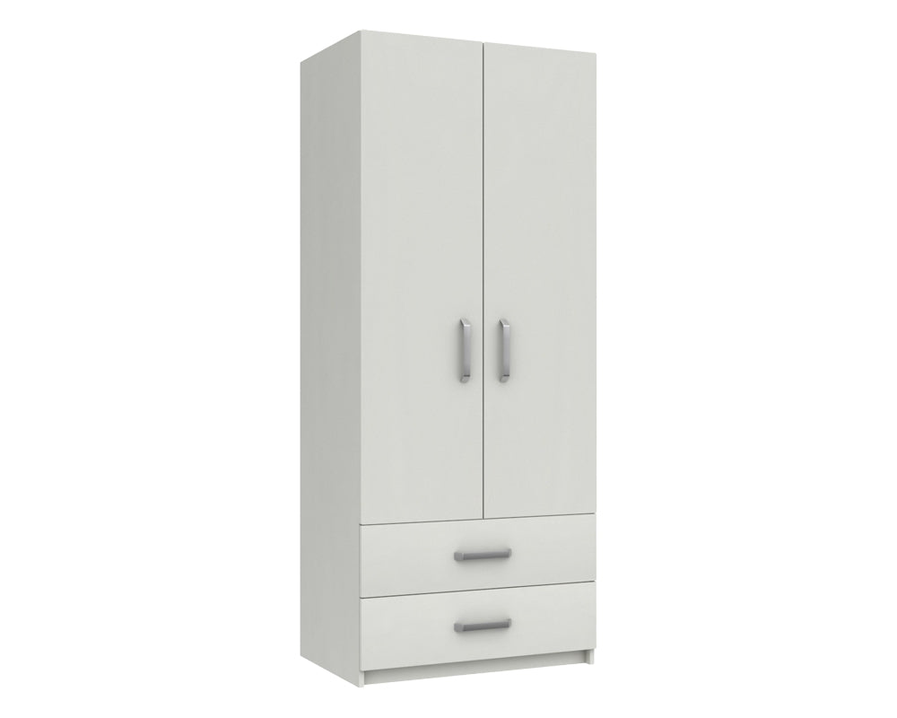 Arden White High Gloss 2 Door Combi Robe