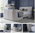 Arrow Oatmeal King Size Ottoman TV Bed Frame