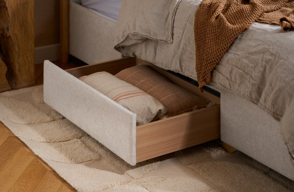 Arthur Storage Bed Frame side drawer open