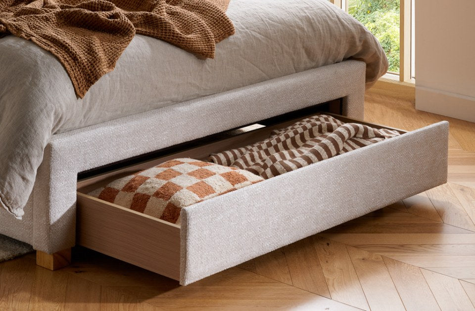 Arthur Storage Bed Frame foot drawer open