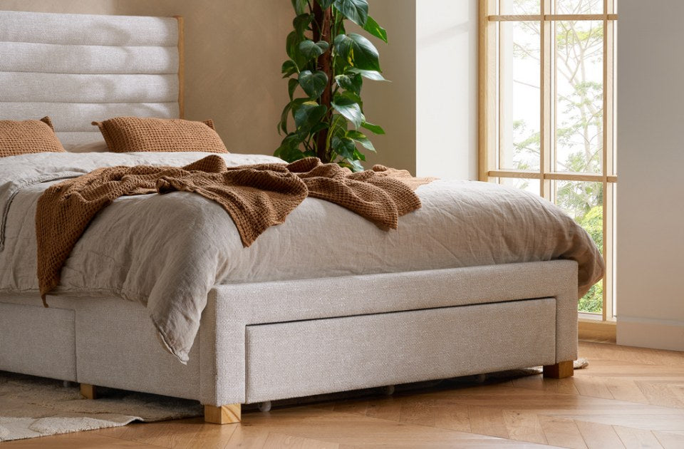 Arthur Grey Storage Bed Frame foot end