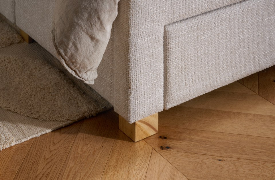 Arthur Grey Storage Bed Frame leg detail