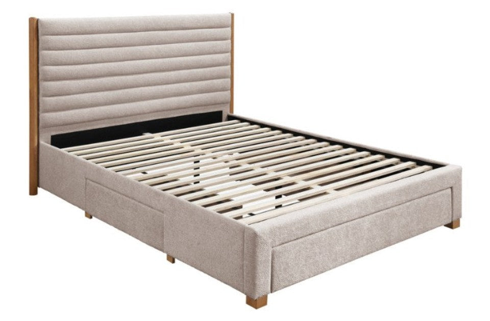 Arthur Grey Storage Bed Frame with drawers open