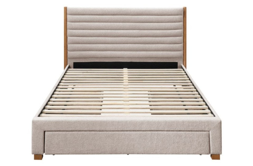Arthur Grey Storage Bed Frame front view