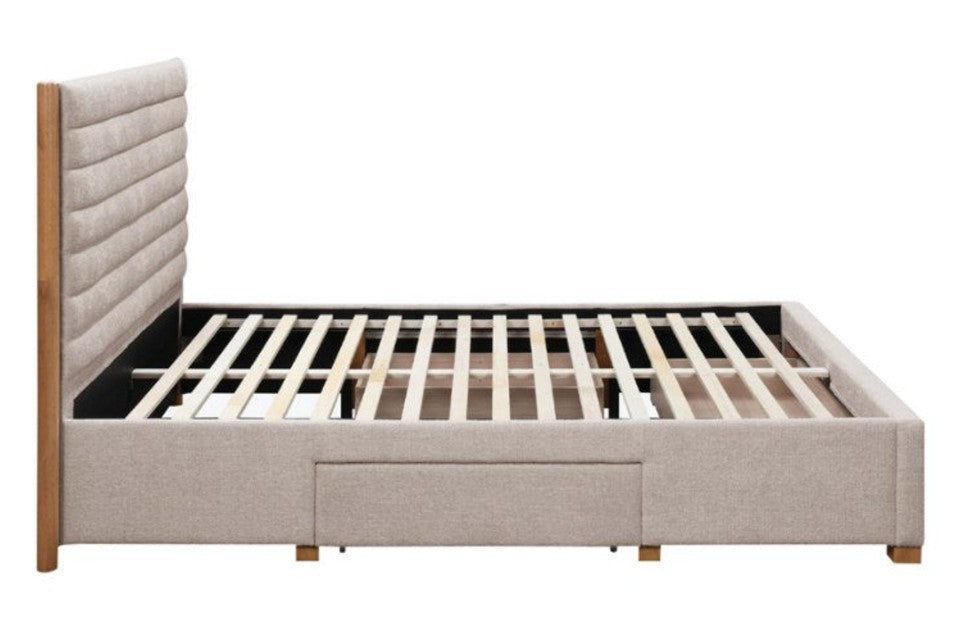 Arthur Grey Storage Bed Frame side view