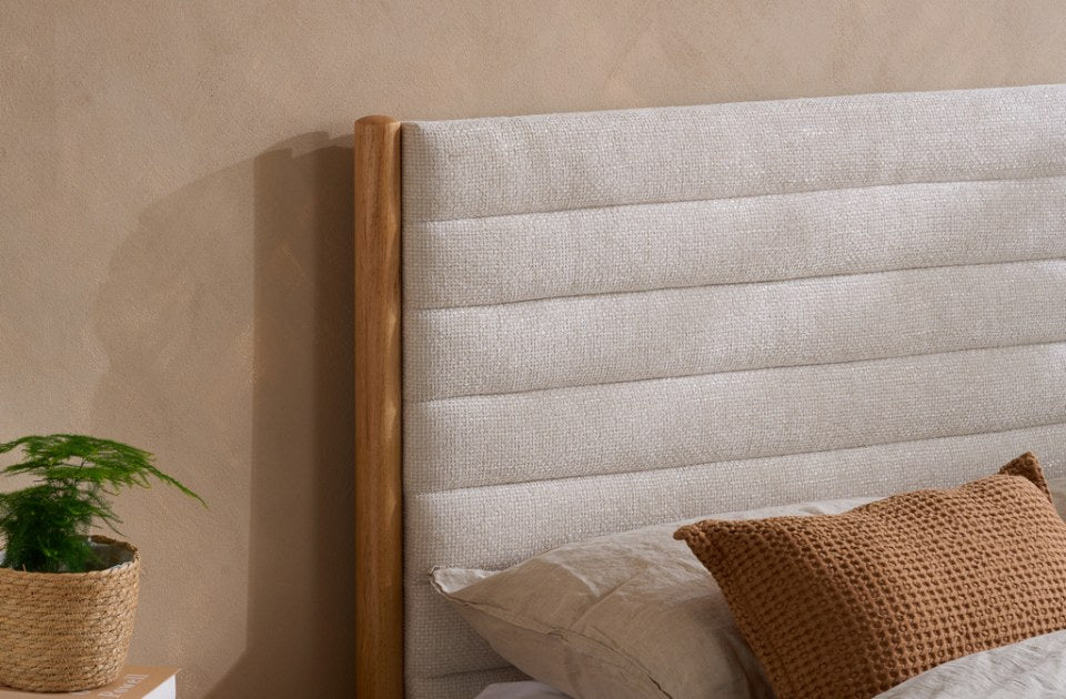 Arthur Grey Storage Bed Frame headboard detail