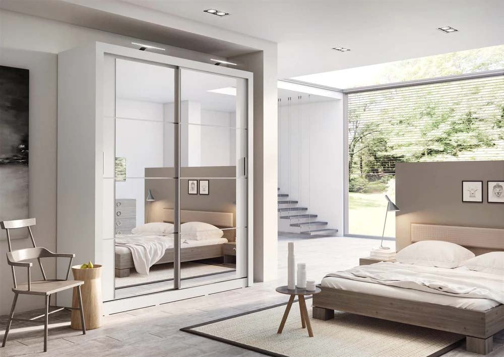 Birmingham White Sliding Door Wardrobe 181cm