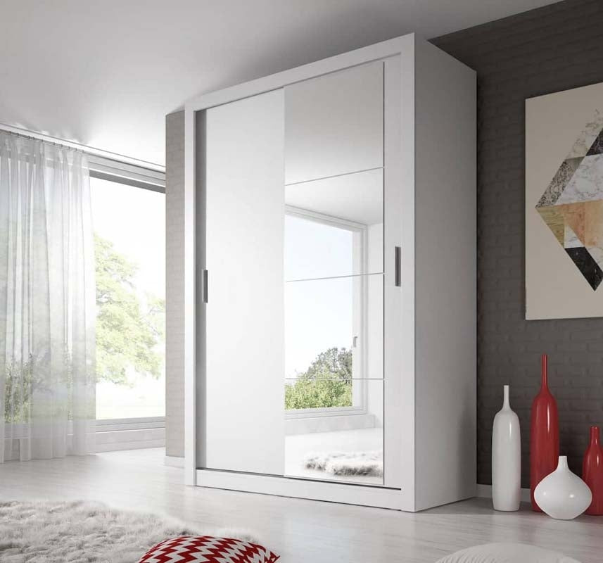 Liverpool White Sliding Door Wardrobe 150cm