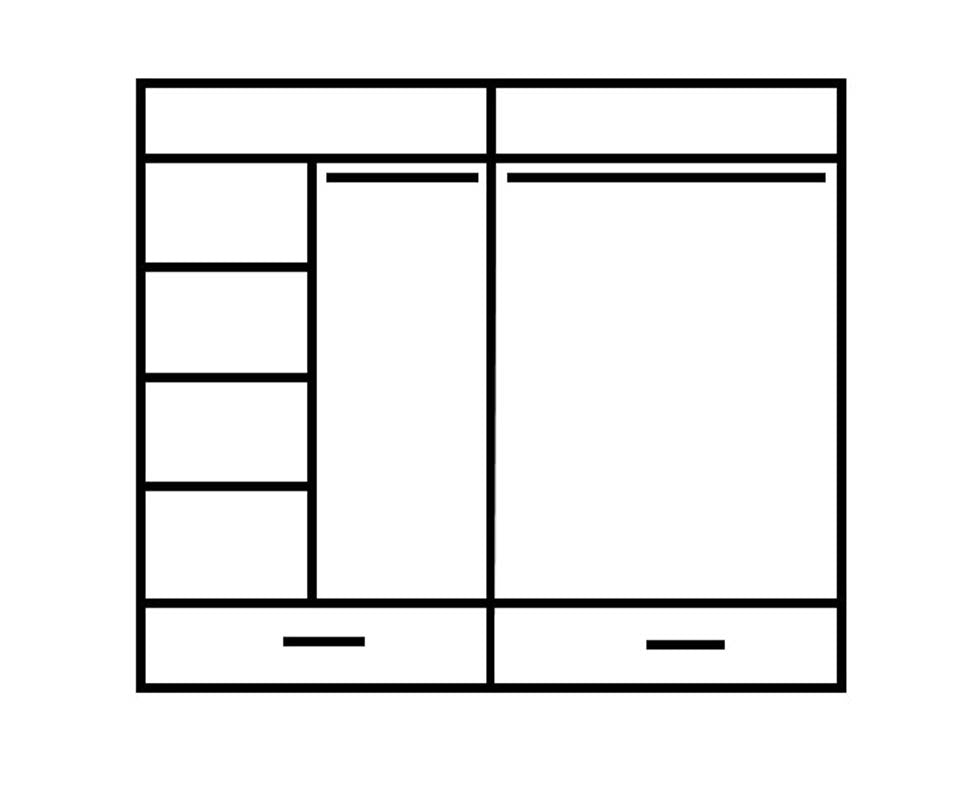 Newcastle Black Sliding Door Wardrobe 200cm With Lights