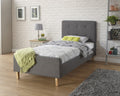 Ashville Dark Grey Single Bed Frame