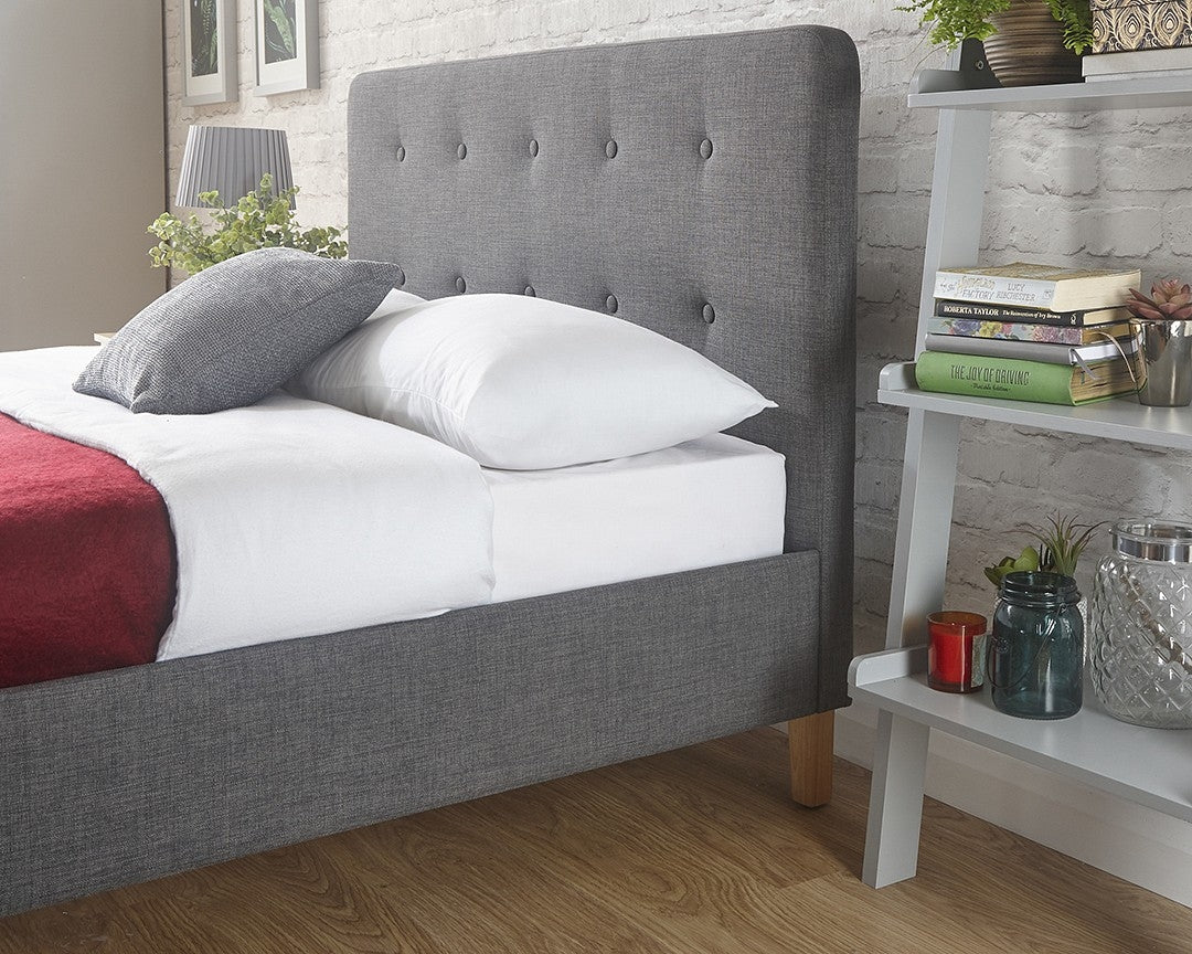 Ashville Dark Grey Single Bed Frame