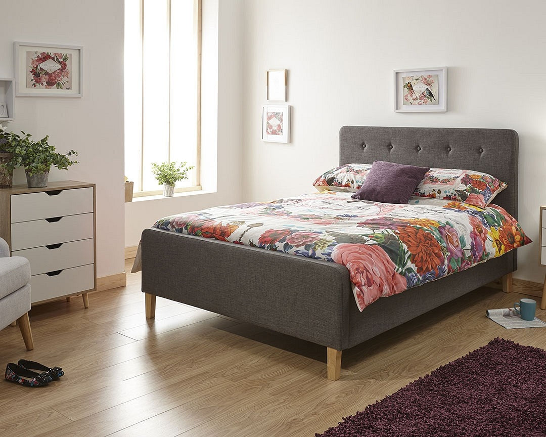 Ashville Dark Grey Single Ottoman Bed Frame