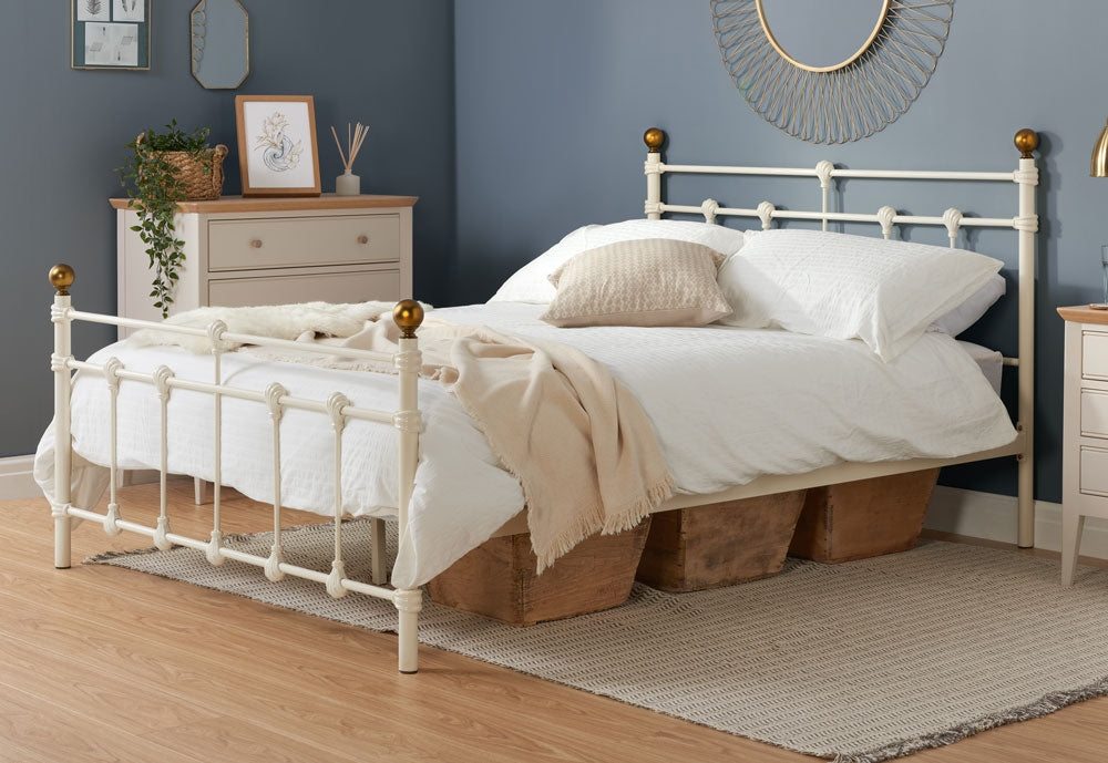 Atlas Cream Double Bed Frame
