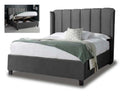Aura Grey Velvet  Double Ottoman Bed Frame