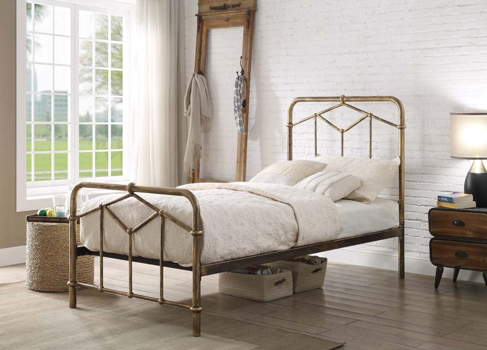 Acton Antique Bronze Single Bed Frame