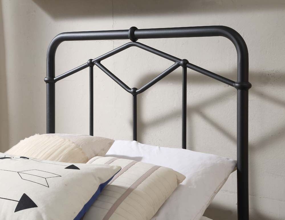 Acton Sand Black Single Bed Frame