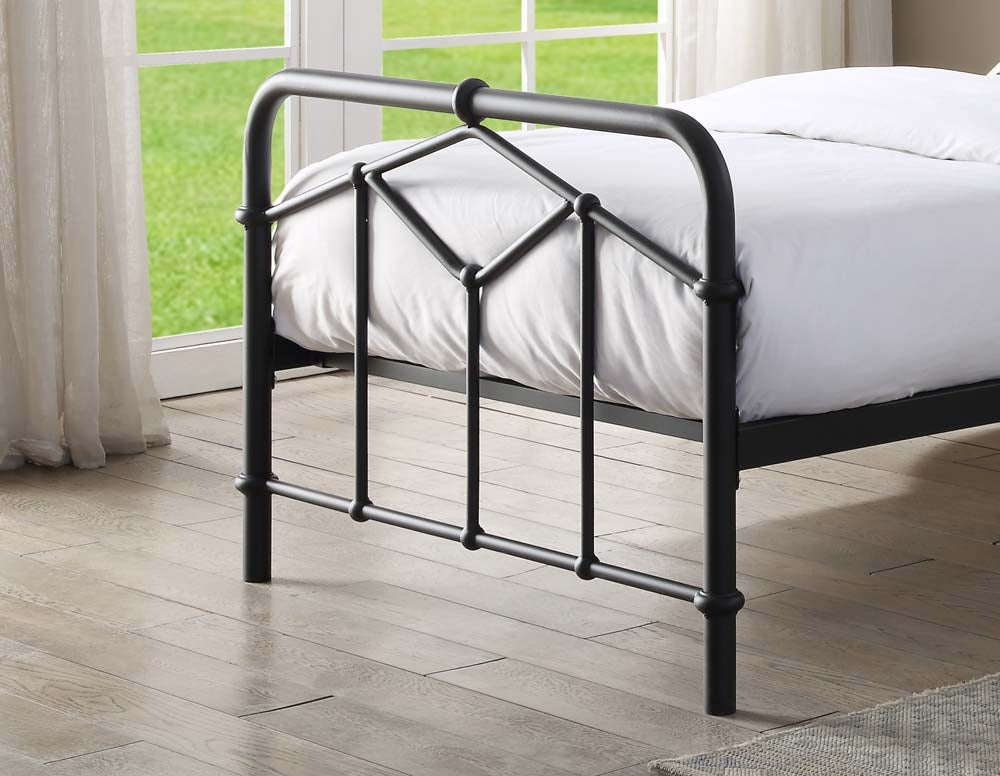 Acton Sand Black Single Bed Frame
