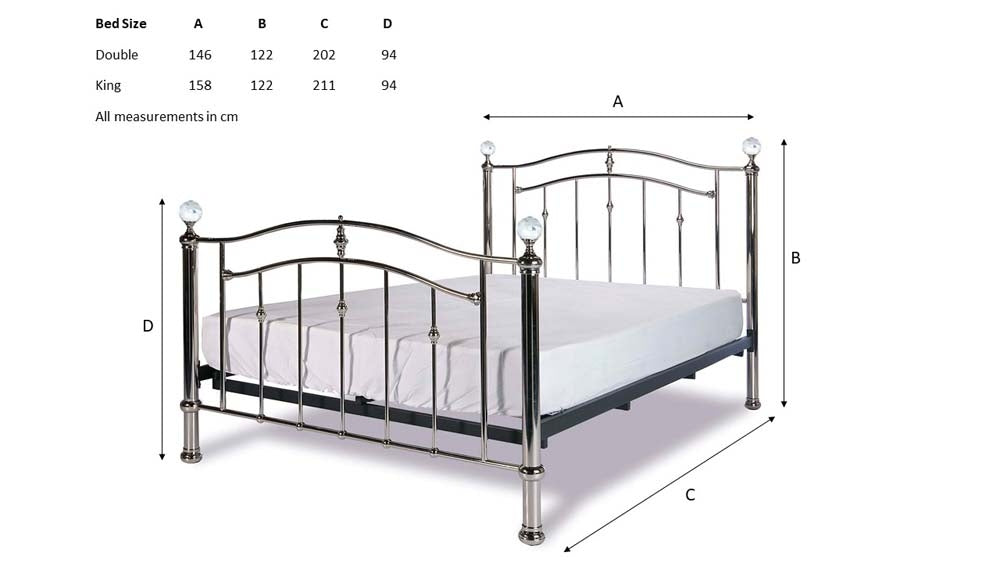 Callipso Chrome Dual Finial King Size Bed Frame