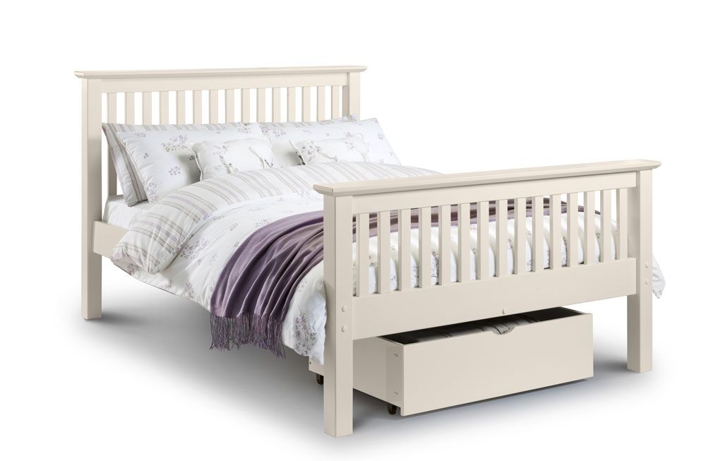 Barcelona Stone White High Foot End Double Bed Frame