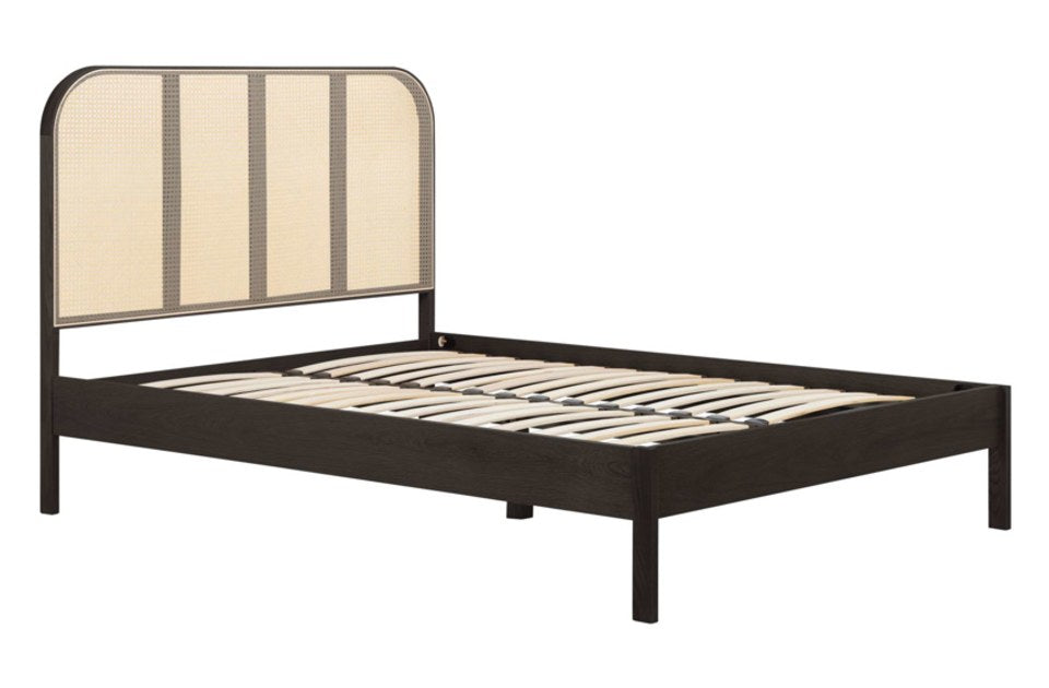 Bardot Rattan Black Bed Frame without mattress