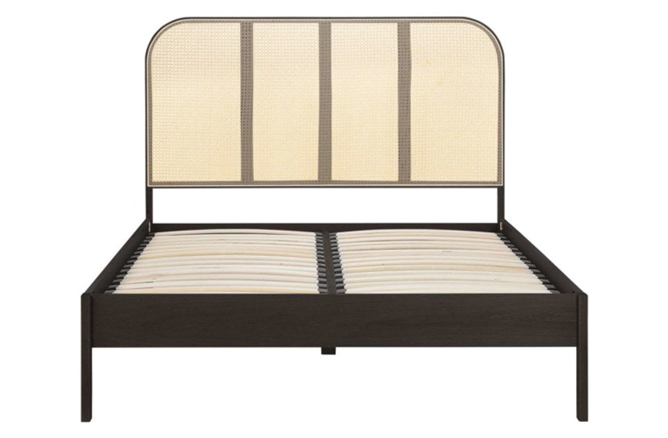 Bardot Rattan Black Bed Frame front view