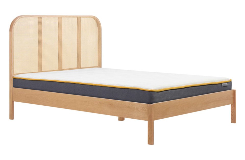 Bardot Rattan Oak King Size Bed Frame