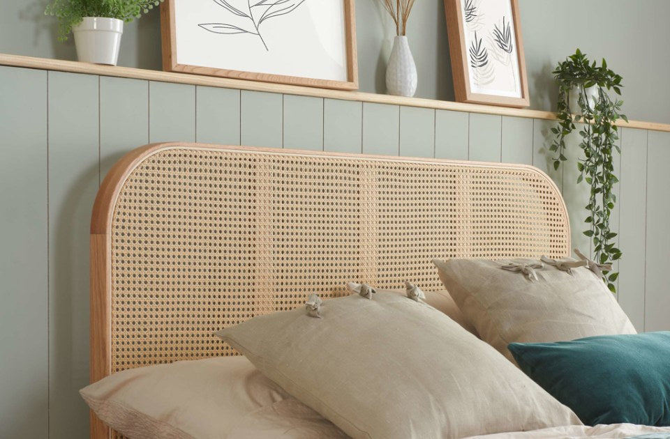 Bardot oak rattan headboard