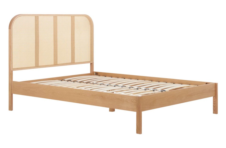 Bardot Rattan Oak Bed Frame without mattress