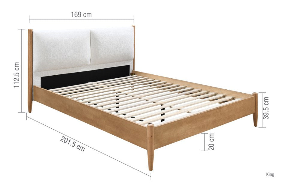Barley Oak King Size Bed Frame dimensions