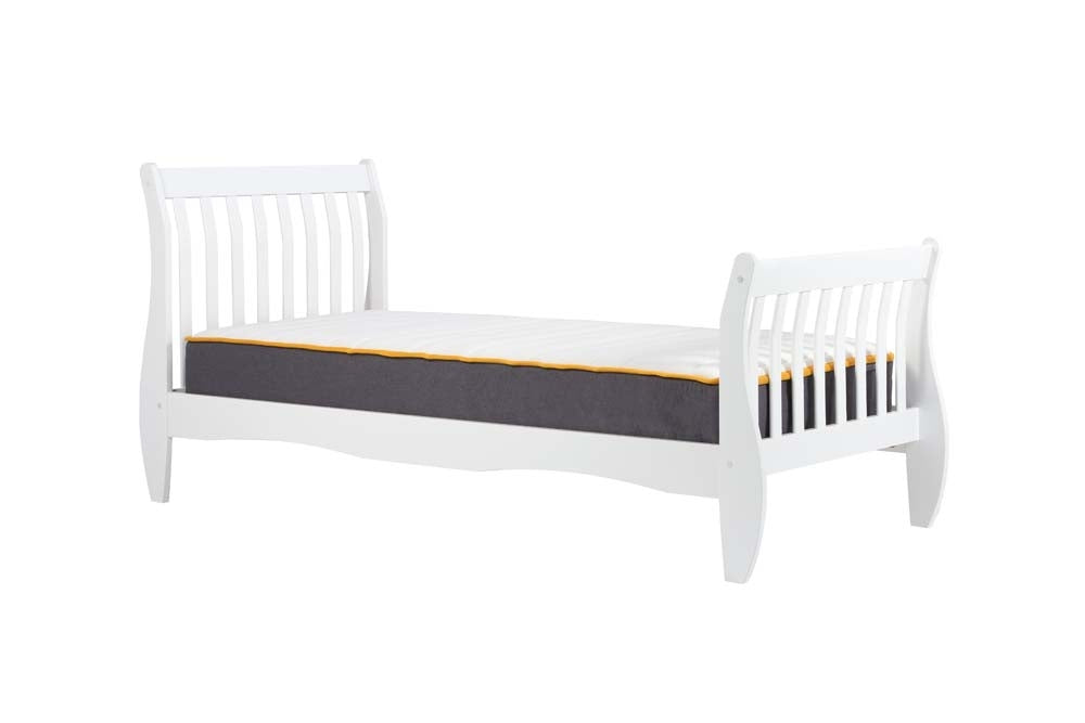 Belham White Wooden Single Bed Frame