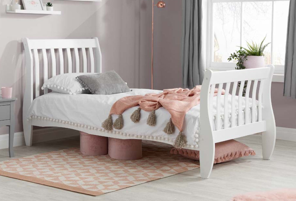 Belham White Wooden Single Bed Frame